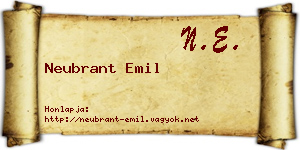Neubrant Emil névjegykártya